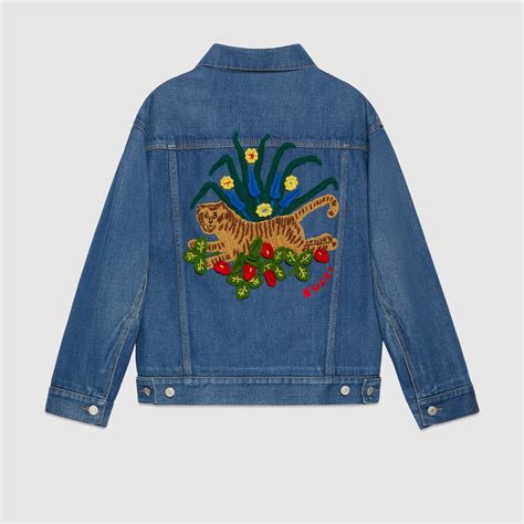 tiger jacket gucci replica|gucci denim animal applique jacket.